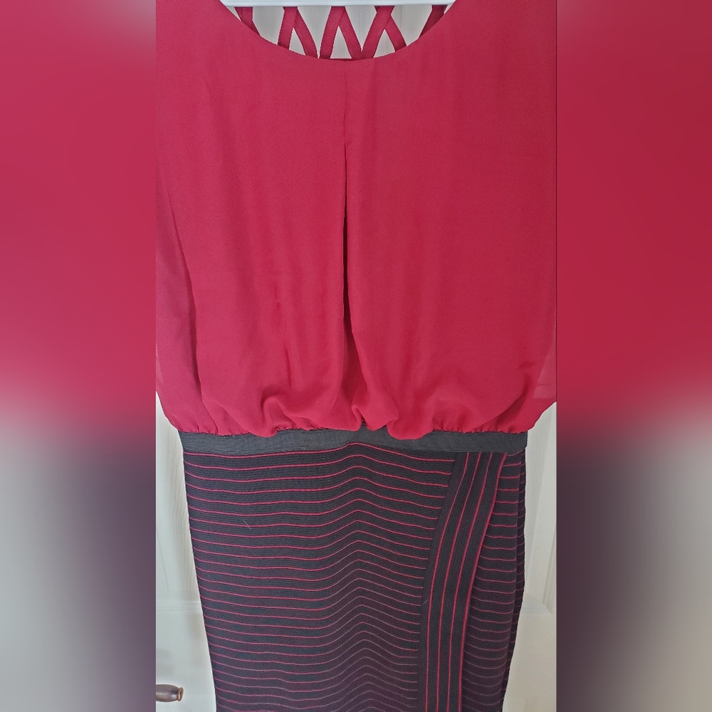 Dark Red & Black fitted dress